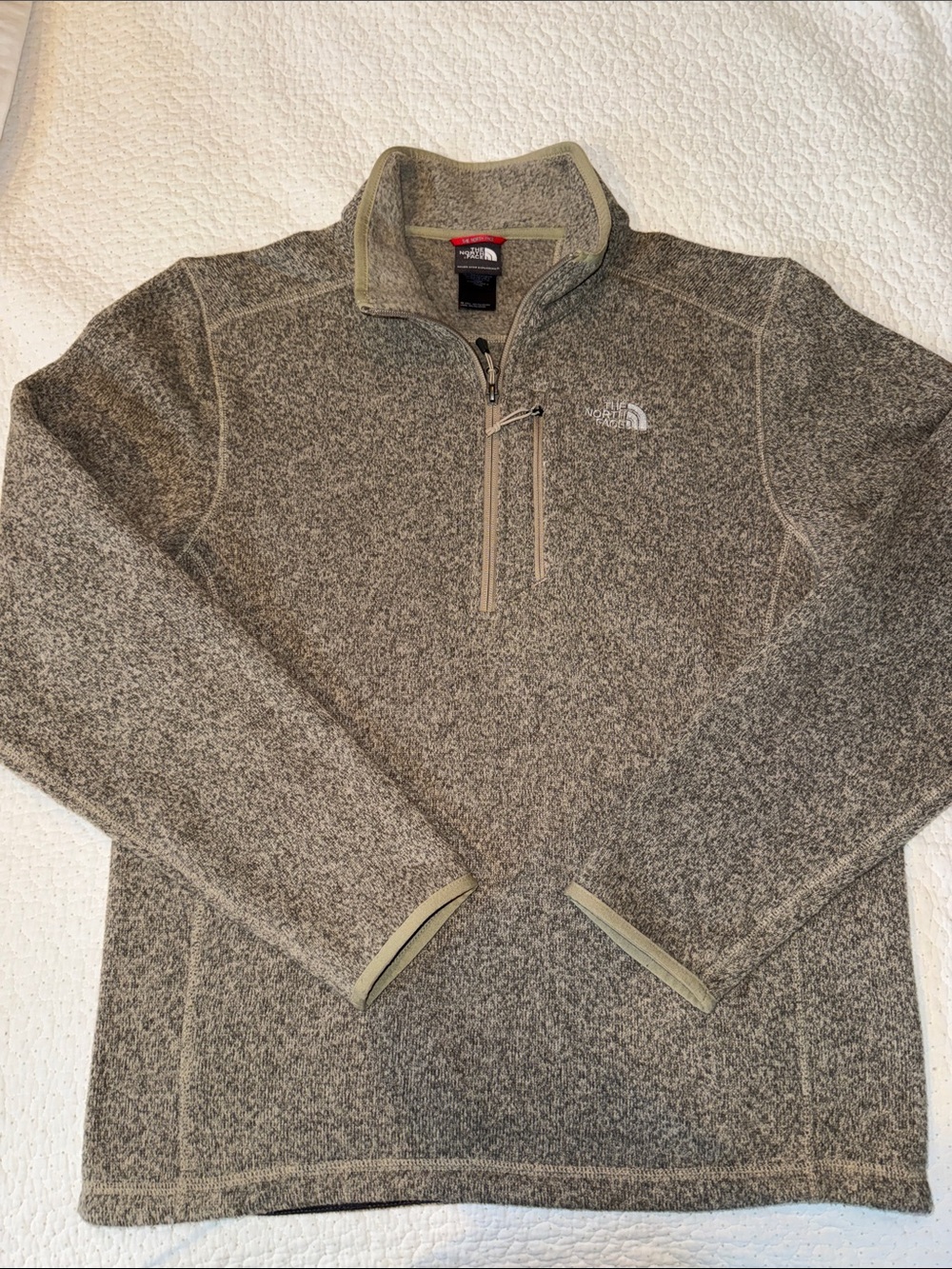 The North Face Men’s Heather Tan Quarter-Zip Pullover